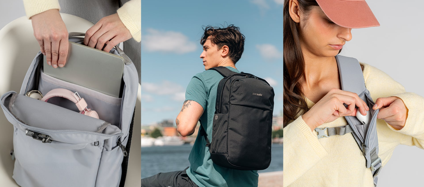 Městský batoh Pacsafe® V 20L s ochranou proti krádeži lifestyle